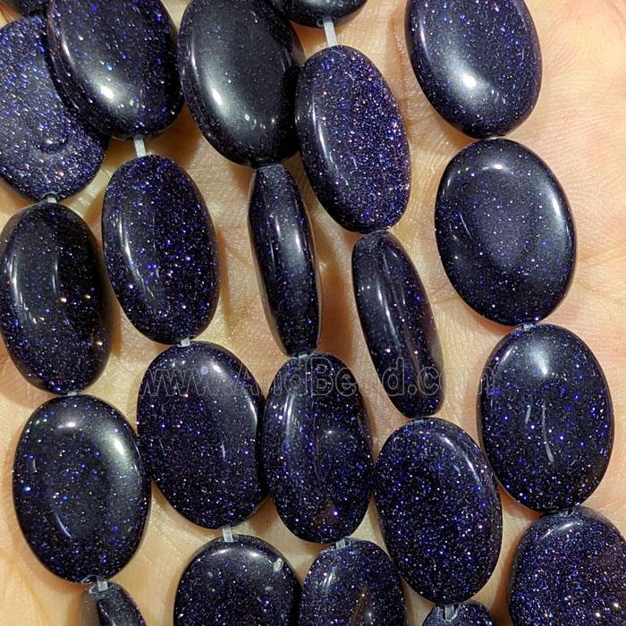 Blue Sandstone Oval Beads
