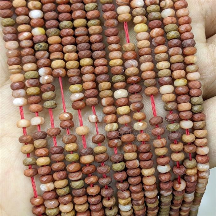 Red Picasso Jasper Beads Faceted Rondelle