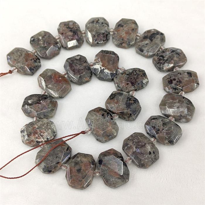 Natural Yooperlite Flame Jasper Beads Faceted Rectangle