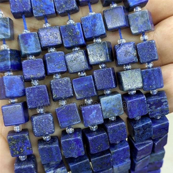 Natural Lapis Lazuli Cube Beads Blue Dye
