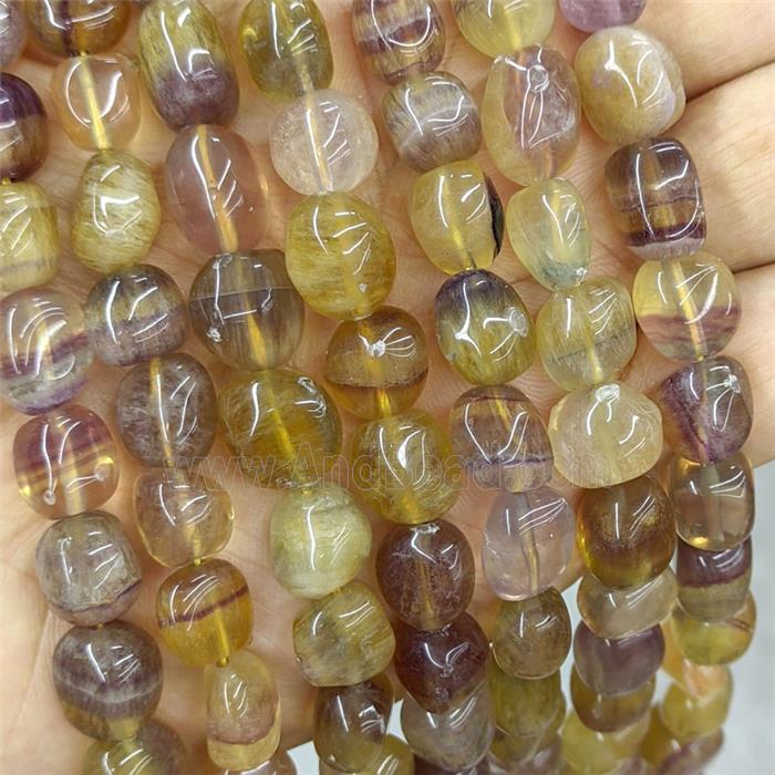 Yellowpurple Fluorite Chips Beads Freeform