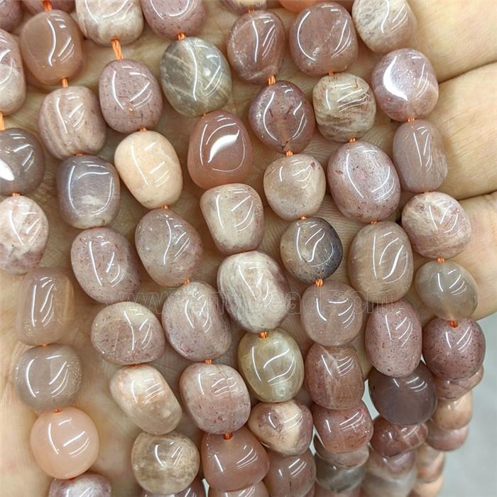 Peach Sunstone Chips Beads Freeform