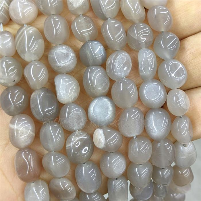 Gray Moonstone Chips Beads Freeform