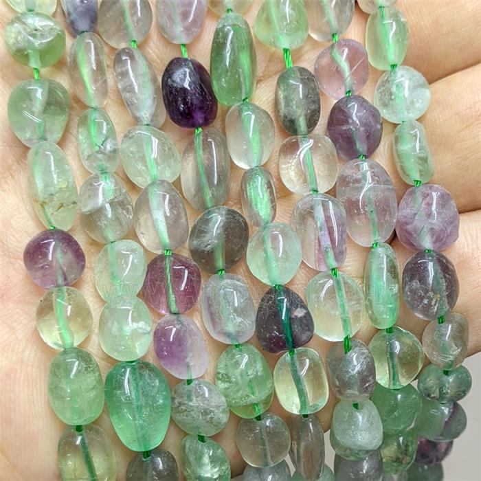 Natural Fluorite Chip Beads Freeform Multicolor