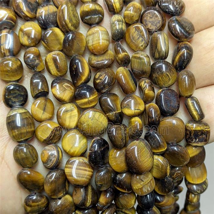 Natural Tiger Eye Stone Chip Beads Freeform