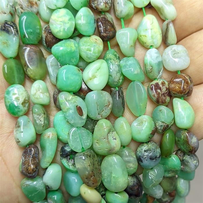 Natural Green Australian Chrysoprase Chip Beads Freeform