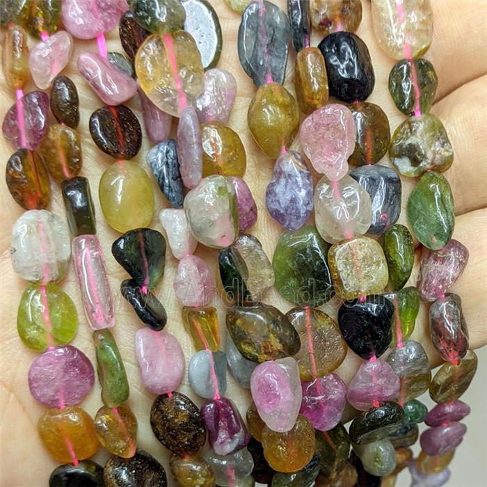 Natural Tourmaline Chip Beads Freeform Multicolor