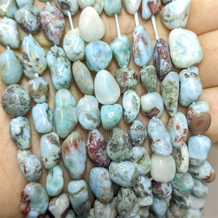 Natural Blue Larimar Chip Beads Freeform