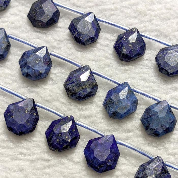 Natural Blue Lapis Lazuli Teardrop Beads Flat Faceted