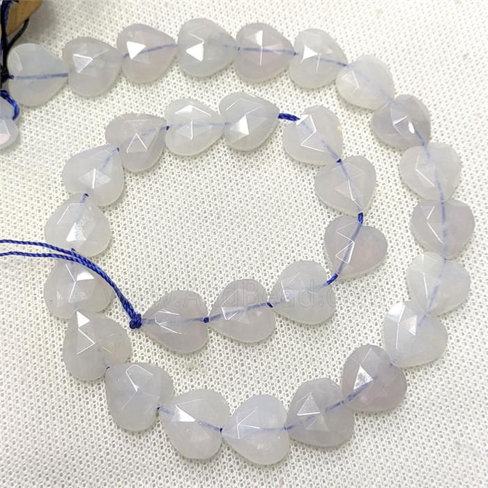Natural Blue Scorolite Heart Beads Faceted