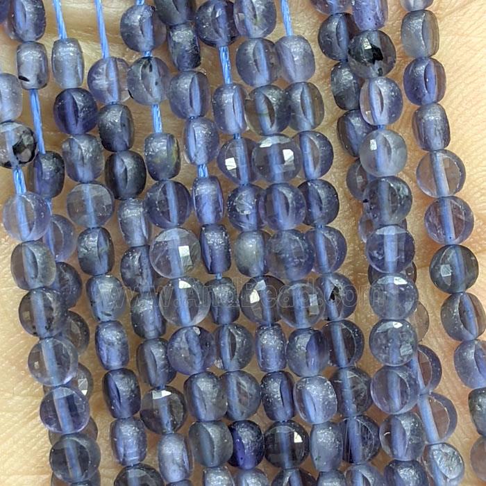 Natural Blue Iolite Beads Faceted Circle AA-Grade