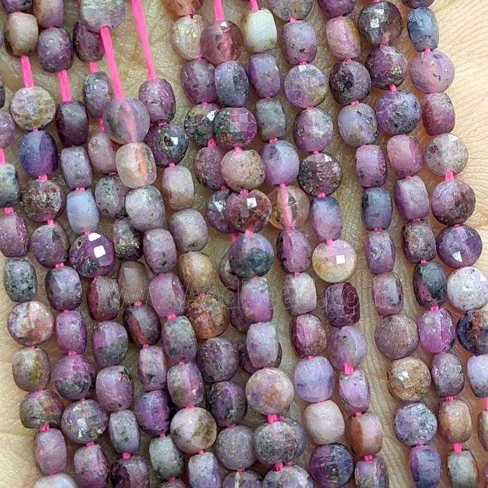 Natural Ruby Beads Faceted Circle B-Grade