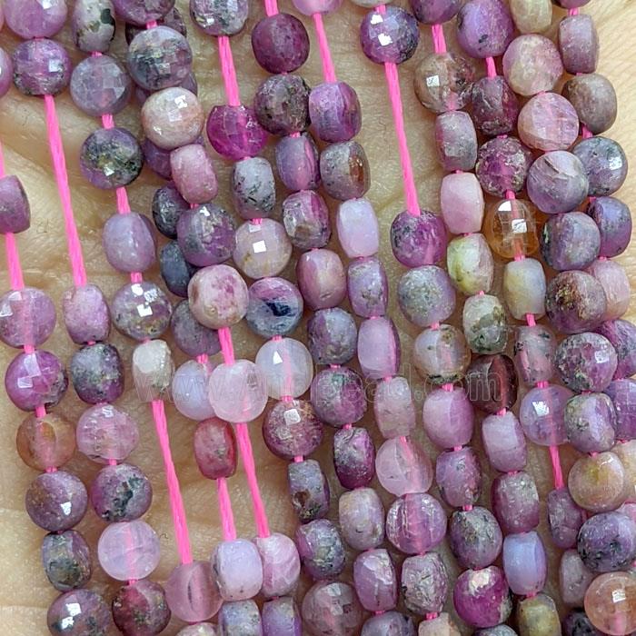 Natural Ruby Beads Faceted Circle