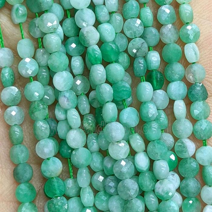 Natural Green Emerald Beads Faceted Circle AA-Grade