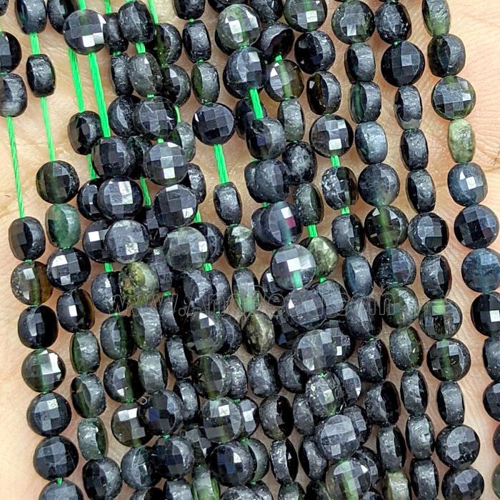 Natural Green Tourmaline Beads Faceted Circle