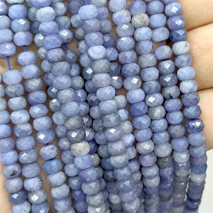 Natural Blue Tanzanite Beads Faceted Rondelle AA-Grade