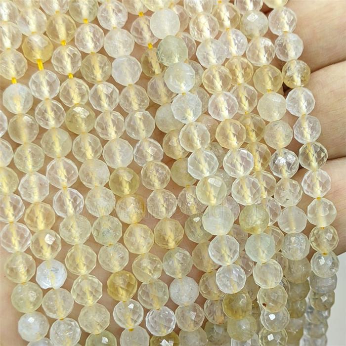 Natural Citrine Beads Faceted Round Lt.yellow