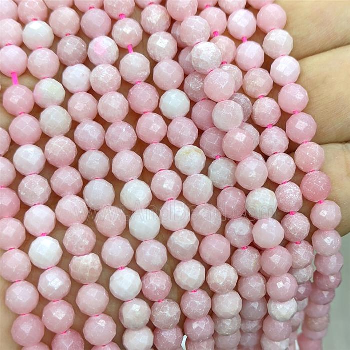 Natural Chinese Pink Opal Beads Faceted Round