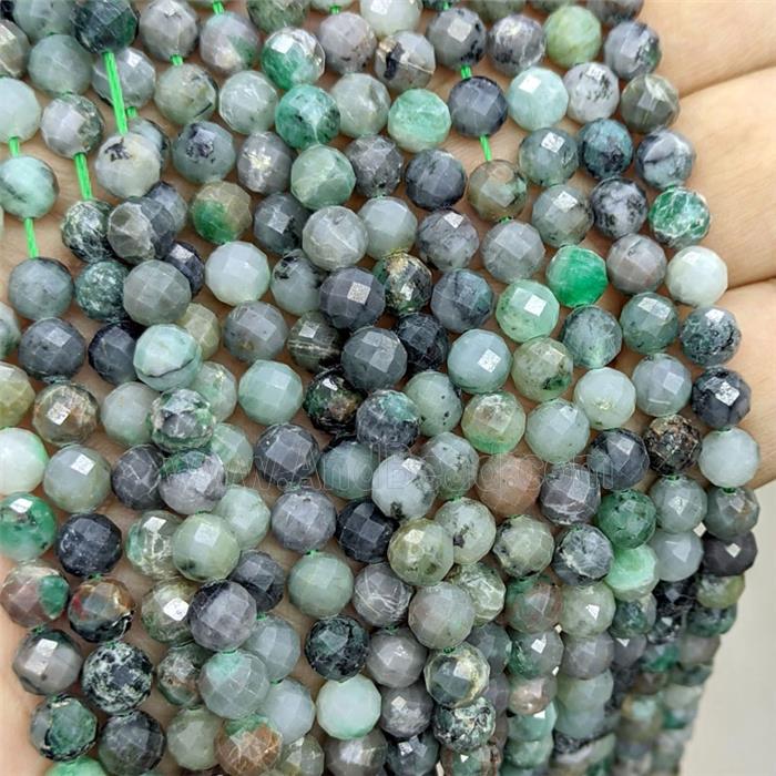 Natural Emerald Beads Green Faceted Round