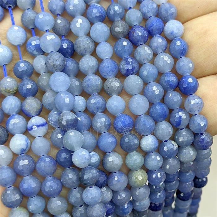 Natural Blue Aventurine Beads Faceted Round