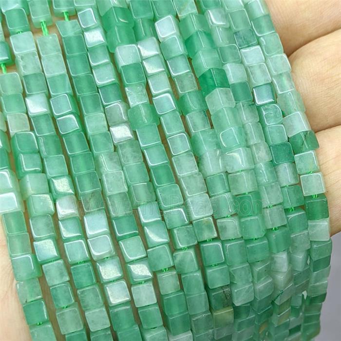 Green Aventurine Cube Beads