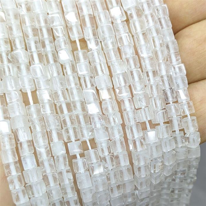 Clear Quartz Cube Beads