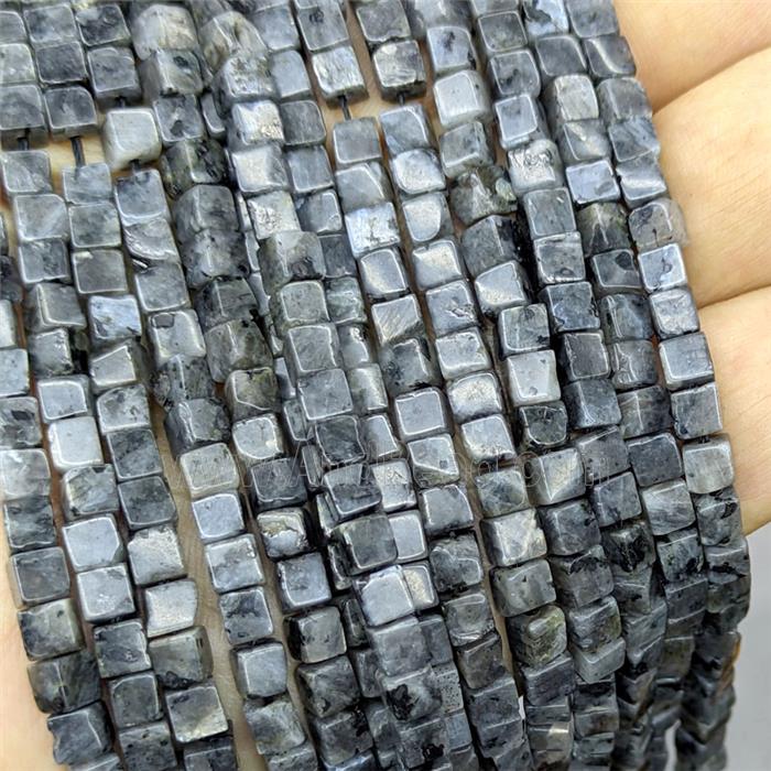 Black Labradorite Cube Beads