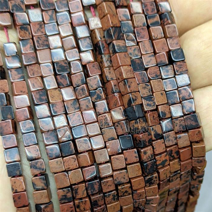 Natural Autumn Jasper Cube Beads