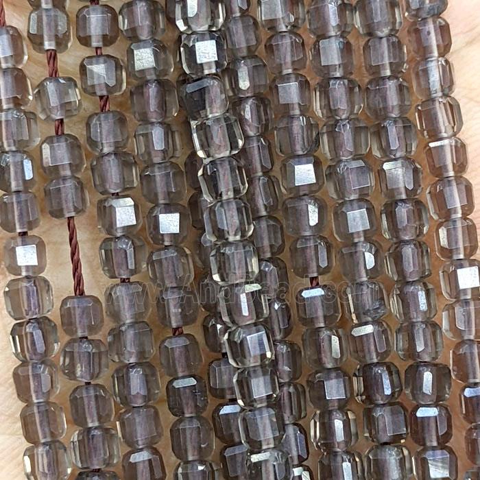 Smoky Quartz Beads Faceted Cube