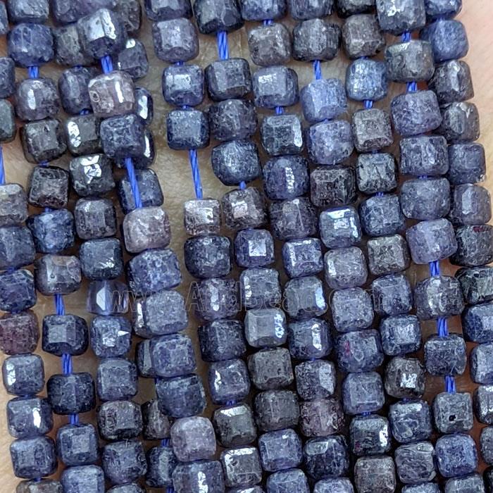 Natural Blue Sapphire Beads AB-Grade Faceted Cube