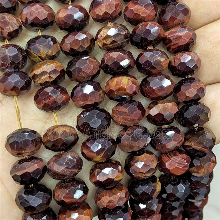 Red Tiger Eye Stone Beads Faceted Rondelle