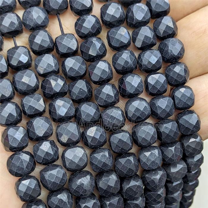 Black Shungite Beads Faceted Cube