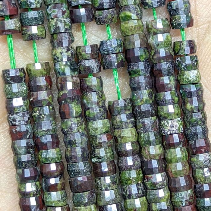Natural Dragon Bloodstone Heishi Beads Faceted