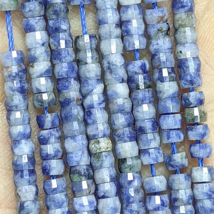 Natural Blue Dalmatian Jasper Heishi Beads Faceted