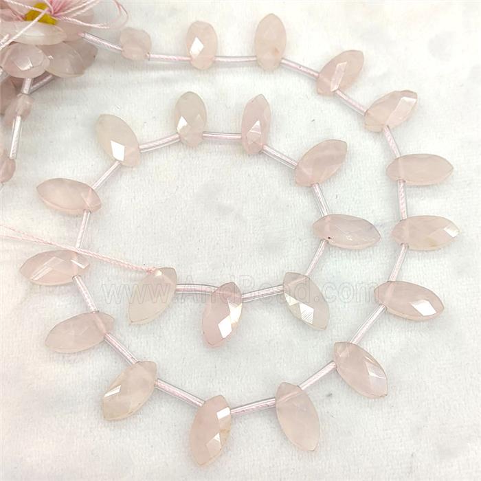 Natural Pink Rose Quartz Eye Beads Topdrilled Faceted