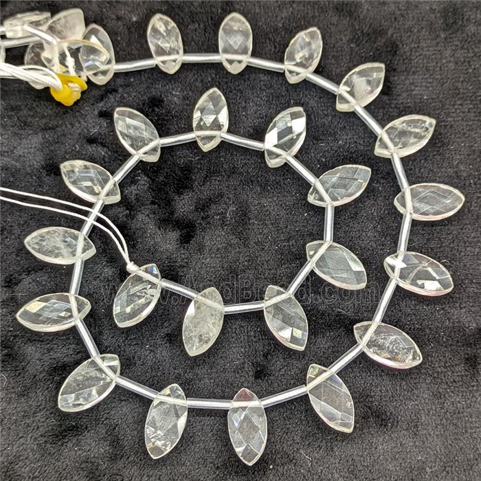 Natural Clear Quartz Eye Beads Topdrilled Faceted