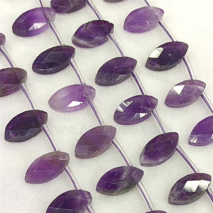 Natural Purple Amethyst Eye Beads Topdrilled Faceted