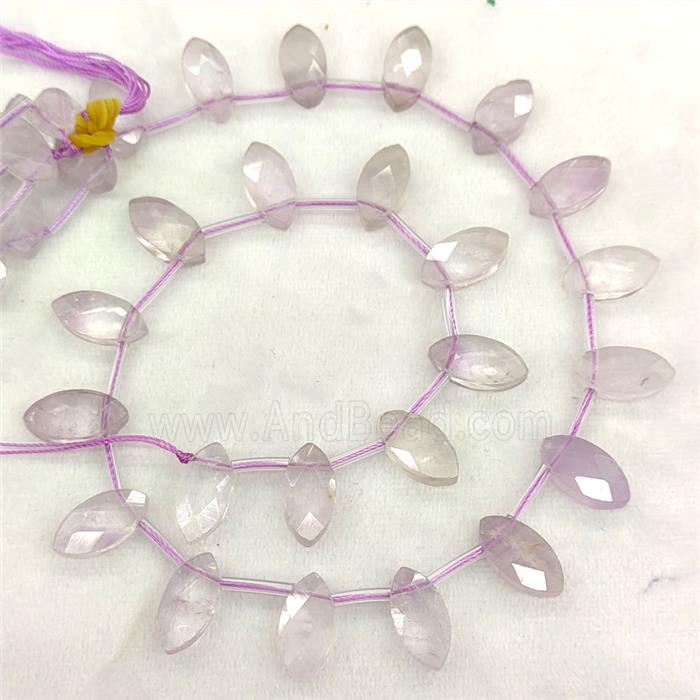 Natural Amethyst Eye Beads Topdrilled Faceted Lt.purple
