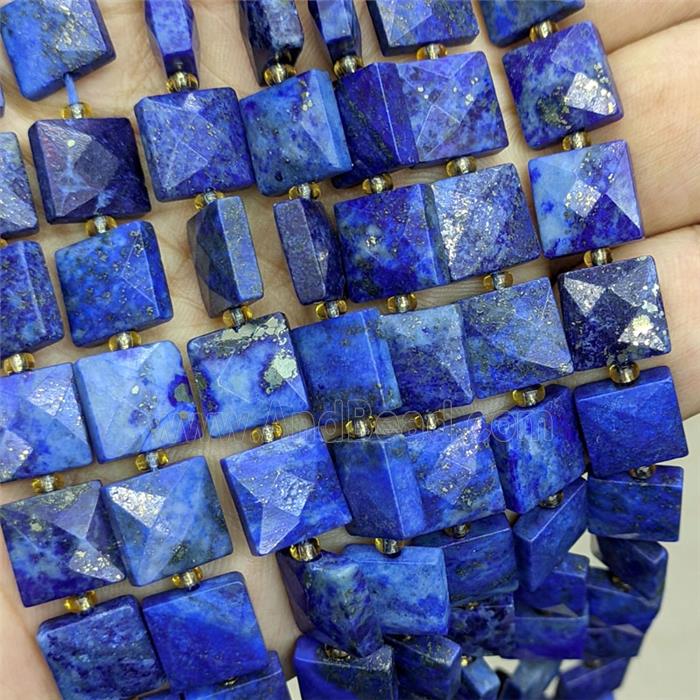 Blue Lapis Lazuli Square Beads Faceted
