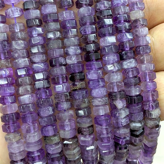 Natural Purple Amethst Hexagon Beads