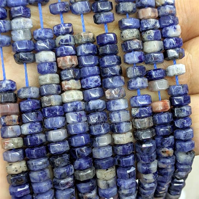 Natural Blue Sodalite Hexagon Beads