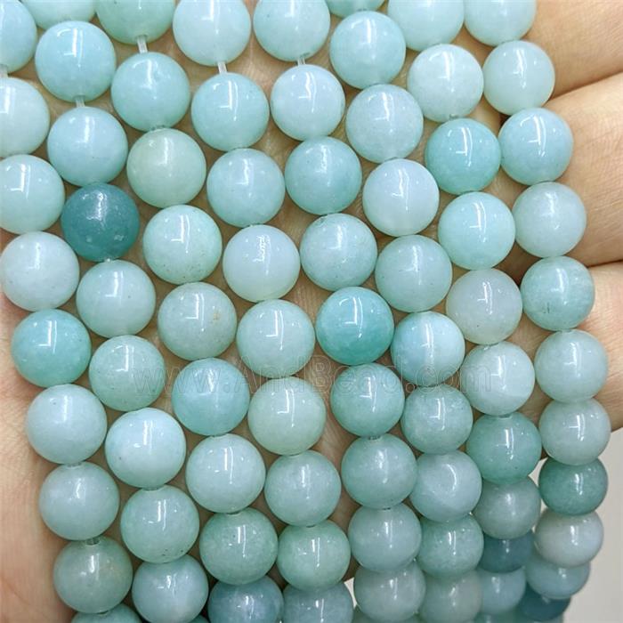 Blue Amazonite Beads Smooth Round