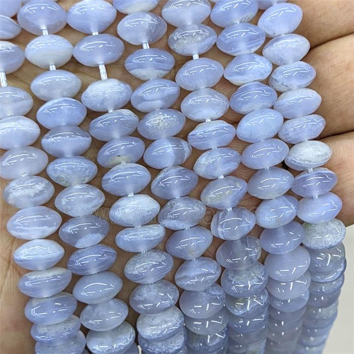 Natural Black Lace Agate Beads Smooth Rondelle