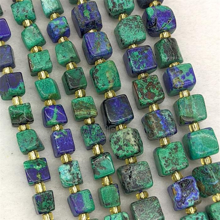 Natural Azurite Cube Beads A-Grade