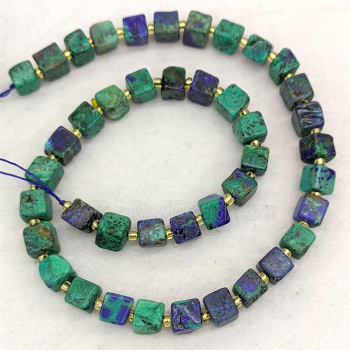 Natural Azurite Cube Beads A-Grade