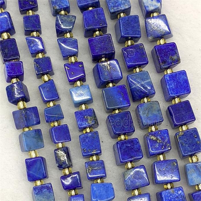 Natural Blue Lapis Lazuli Cube Beads A-Grade