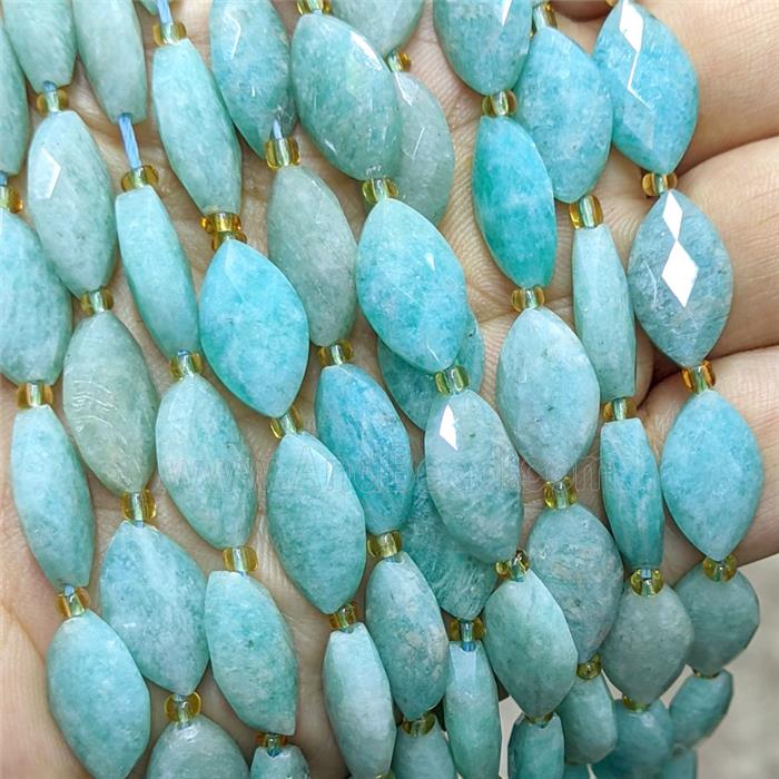 Natural Green Amazonite Horseeye Beads Faceted
