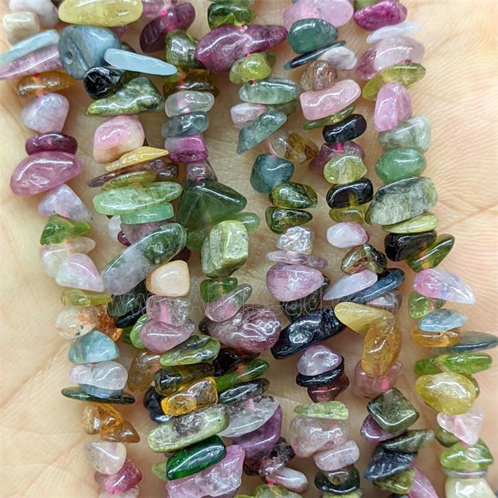 Natural Tourmaline Chips Beads Freeform Multicolor
