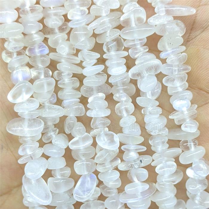 Natural White Moonstone Chips Beads Freeform