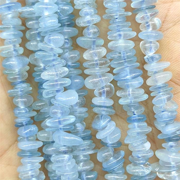 Natural Blue Aquamarine Chips Beads Freeform